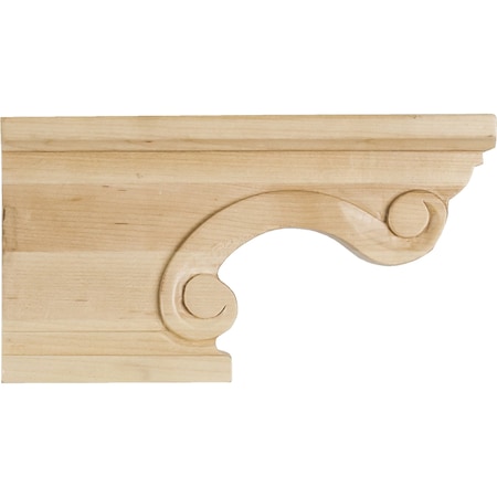 Hardware Resources 8-1/4" Wx1-1/2"Dx4-1/2"H Maple Scrolled Left Corner Foot PFL2-MP